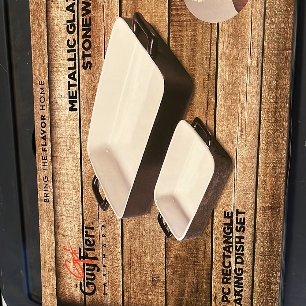 Rectangular Baking Dish Set - Cream and Brown